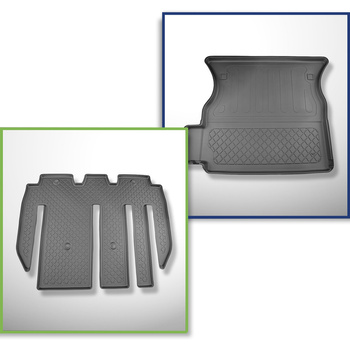 Kit tapis de coffre et tapis de voiture TPE pour: Tesla Model X SUV (01.2021-...