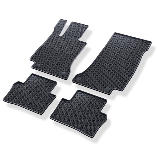 Tapis de sol en caoutchouc adapté pour Mercedes-Benz Classe E W213 Coupé, Break, Berline (2016-2023) - tapis de voiture - noir - 4 pcs.