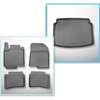Kit tapis de coffre et tapis de voiture TPE pour: Hyundai Bayon SUV (05.2021-...