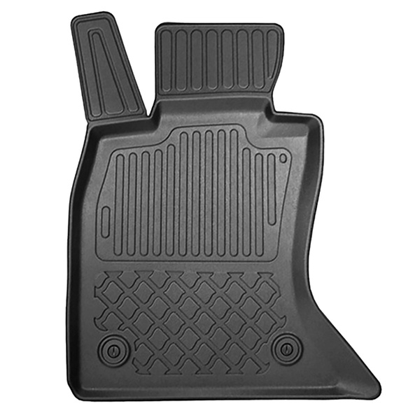 Tapis de sol en TPE adapté pour BMW 5 F11 Touring (2013-04.2017) - X-drive; distance entre les rails du siège avant (partie arrière) 365 mm - tapis de voiture - noir