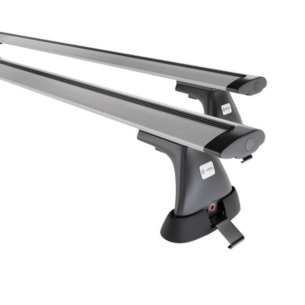 Barres de toit en aluminium adapté pour Toyota Hiace Van (1996-2006) - Porte-Bagages de Voiture argent - points de montage - (suivant le modèle de voiture ils peuvent se situer à différents endroits)