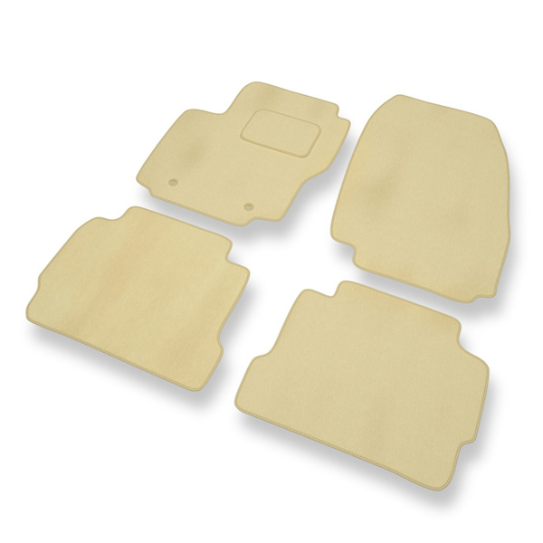Tapis de Sol Velours adapté pour Ford Mondeo IV Hayon, Break, Berline (2007-2014) - Premium tapis de voiture - beige