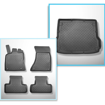 Kit tapis de coffre et tapis de voiture TPE pour: Audi Q5 I 8R SUV (11.2008-12.2016) - non pour 2.0 TFSI Hybrid