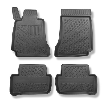 Tapis de sol en TPE adapté pour Mercedes-Benz Classe C W204 Berline (12.2015-10.2022) - tapis de voiture - noir