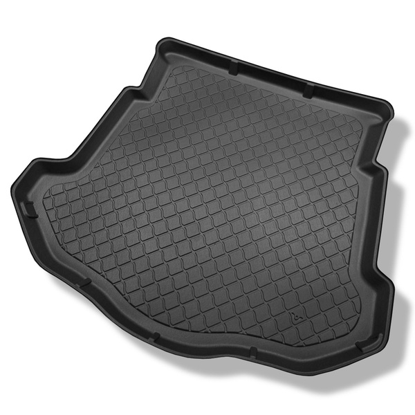 Tapis de coffre adapté pour Ford Mondeo IV Hayon (09.2007-12.2014) - bac de coffre - protection de coffre voiture - avec roue de secours à usage temporaire ou kit de réparation