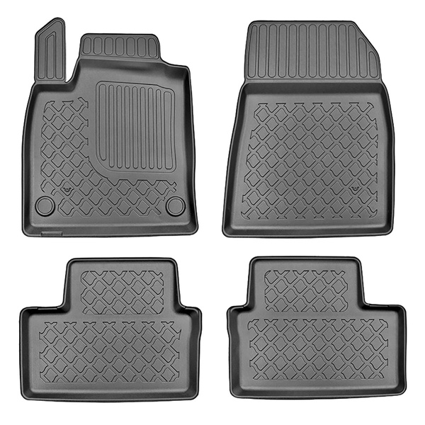 Tapis de sol en TPE adapté pour Mitsubishi Colt VII Hayon (10.2023-....) - aussi pour la version hybride - tapis de voiture - noir