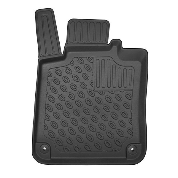 Tapis de sol en TPE adapté pour Volvo S90 Berline (10.2016-....) - 2 et 4 roues motrices; aussi pour Mild Hybrid, Plug-in Hybrid Recharge - tapis de voiture - noir