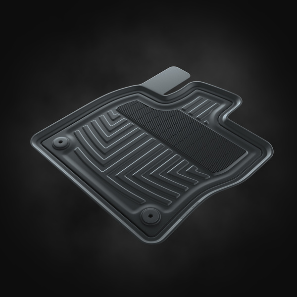 Tapis de sol en caoutchouc adapté pour Volkswagen Golf VIII Hayon, SW (2019-....) - tapis de voiture - noir - 4 pcs.