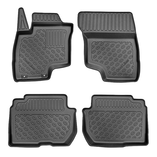 Tapis de sol en TPE adapté pour Mitsubishi Outlander III PHEV Hybrid SUV (2020-2022) - tapis de voiture - noir