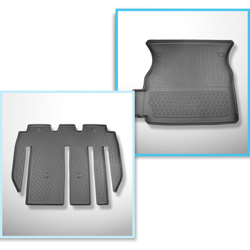 Kit tapis de coffre et tapis de voiture TPE pour: Tesla Model X SUV (01.2021-...