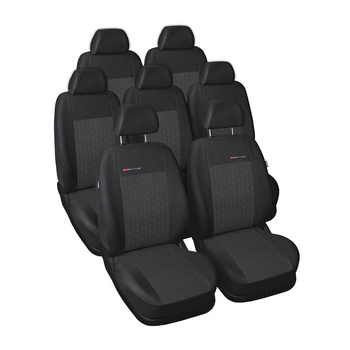 Housses de siège sur mesure adaptées pour Seat Alhambra II Van (2010-2020) avec sièges enfants aux sièges arrière - housse siege voiture - couverture siege - E1