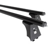 Barres de toit en aluminium adapté pour Renault Megane mk II Berline (2002-2009) - Porte-Bagages de Voiture noir - points de montage - (suivant le modèle de voiture ils peuvent se situer à différents endroits)