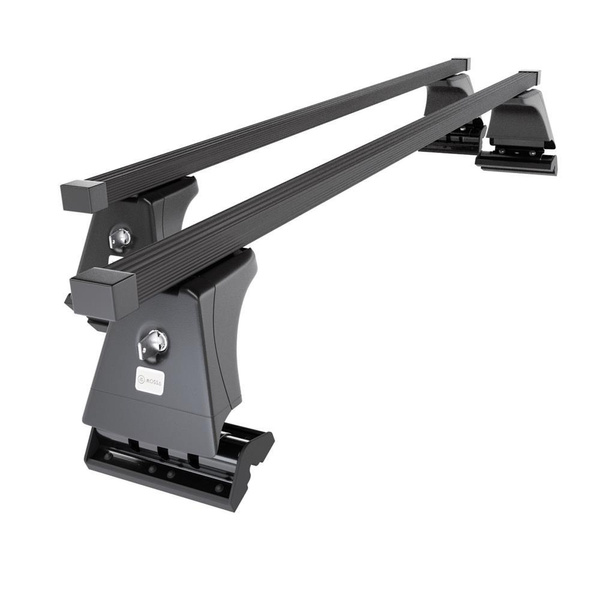 Barres de toit en acier adapté pour BMW 5 G30 Berline (2017-2023) - Porte-Bagages de Voiture noir - points de montage - (suivant le modèle de voiture ils peuvent se situer à différents endroits)