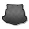 Tapis de coffre adapté pour Ford Mondeo IV Hayon (09.2007-12.2014) - bac de coffre - protection de coffre voiture - avec roue de secours à usage temporaire ou kit de réparation