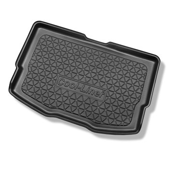 Tapis de coffre adapté pour Nissan Note E12 Hayon (10.2013-03.2016) - bac de coffre - protection de coffre voiture - pour les modèles è plancher amovible (Acenta, Acenta Premium et Tekna) ; sur les deux niveaux du plancher (inférieur et supérieur)