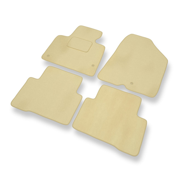 Tapis de Sol Velours adapté pour Hyundai Santa Fe III SUV (2012-2018) - Premium tapis de voiture - beige