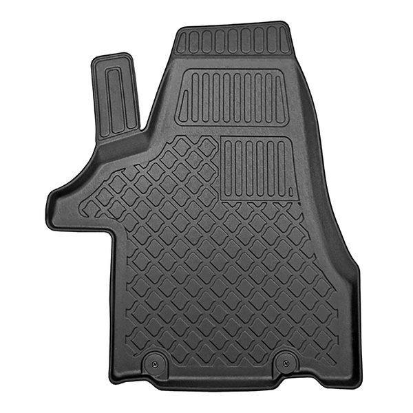 Tapis de sol en TPE adapté pour Volkswagen Caravelle T5, T6, T6.1 Van (2003-2024) - empattement court et long - tapis de voiture - noir
