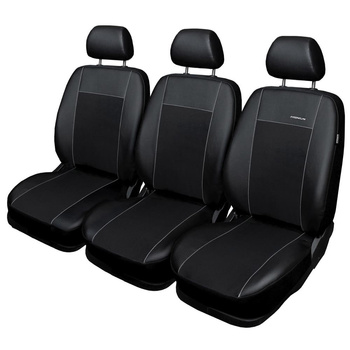 Housses de siège sur mesure adaptées pour Citroen Berlingo III Van (2018-....) seulement les sièges avant - housse siege voiture - couverture siege - noir