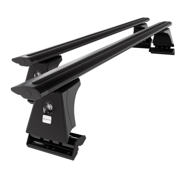 Barres de toit en aluminium adapté pour BMW 5 F10 Berline (2010-2017) - Porte-Bagages de Voiture noir - points de montage - (suivant le modèle de voiture ils peuvent se situer à différents endroits)