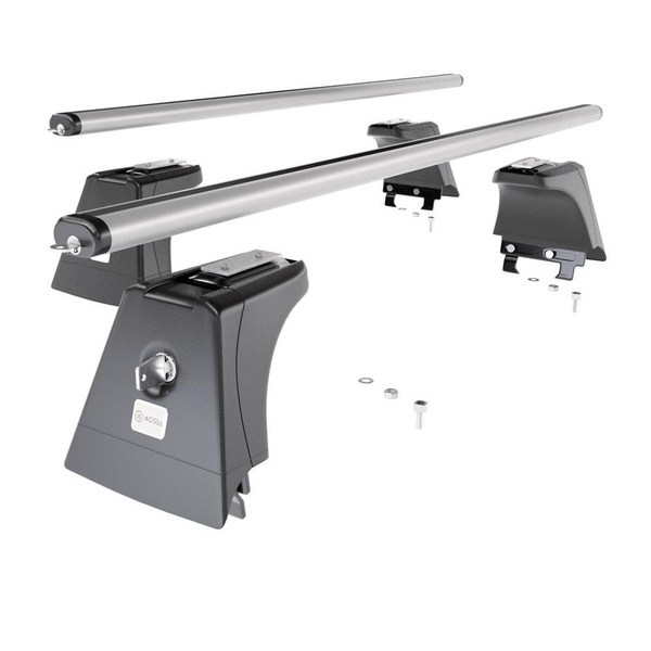 Barres de toit en aluminium adapté pour Opel Astra J mk IV Berline (2011-2020) - Porte-Bagages de Voiture argent - points de montage - (suivant le modèle de voiture ils peuvent se situer à différents endroits)