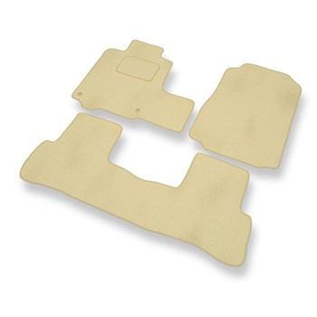 Tapis de Sol Velours adapté pour Honda CR-V III (2007-2012) - Premium tapis de voiture - beige