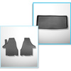 Kit tapis de coffre et tapis de voiture TPE pour: Volkswagen Multivan T6, T6.1 Van (06.2015-2021) - entraxe court;pour la 3ème rangée de sièges;taille du tapis 124 cm large x 56 cm long