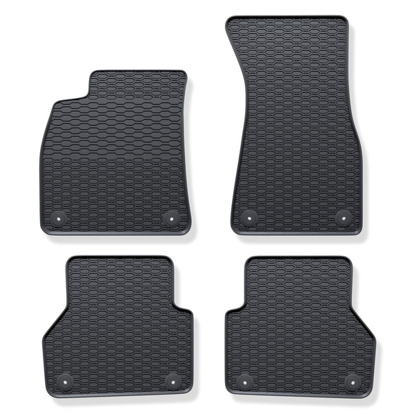 Tapis de sol en caoutchouc adapté pour Audi A6 C8 Berline, Avant (2018-....) - tapis de voiture - noir - 4 pcs.