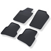 Tapis de sol en caoutchouc adapté pour Skoda Fabia III Hayon, Break (2014-2021) - tapis de voiture - noir - 4 pcs.