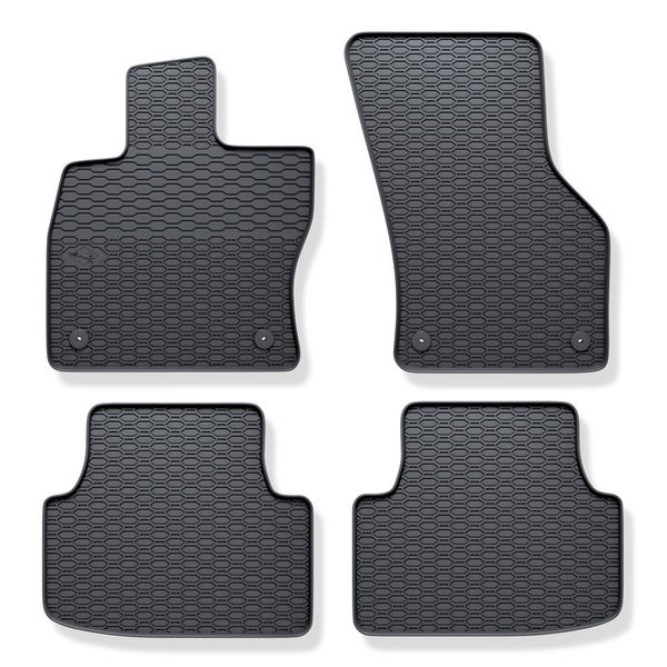 Tapis de sol en caoutchouc adapté pour Skoda Octavia III Break, Liftback (2013-2020) - tapis de voiture - noir - 4 pcs.