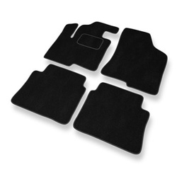 Tapis de Sol Velours adapté pour Hyundai Santa Fe II SUV (2006-2012) - Premium tapis de voiture - noir