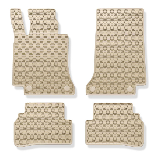 Tapis de sol en caoutchouc adapté pour Mercedes-Benz Classe C W205 (2013-2021) - tapis de voiture - beige
