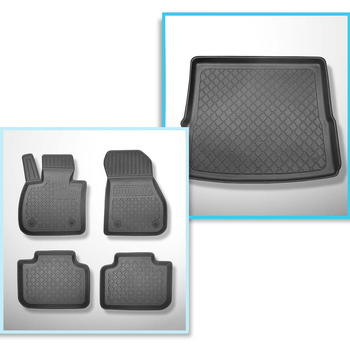 Kit tapis de coffre et tapis de voiture TPE pour: BMW X1 F48 SAV (10.2015-09.2022) - banquette arrière fixe / non coulissante; non pour version Plug-in hybride