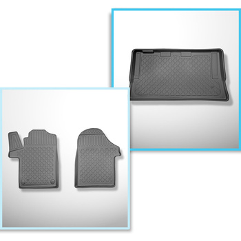 Kit tapis de coffre et tapis de voiture TPE pour: Mercedes-Benz EQV 300 Van (10.