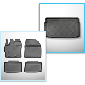 Kit tapis de coffre et tapis de voiture TPE pour: Toyota Yaris IV Hayon (11.2020
