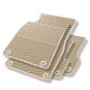 Tapis de sol en caoutchouc adapté pour Audi A6 C7 Avant, Berline (2011-2018) - tapis de voiture - beige - 4 pcs.