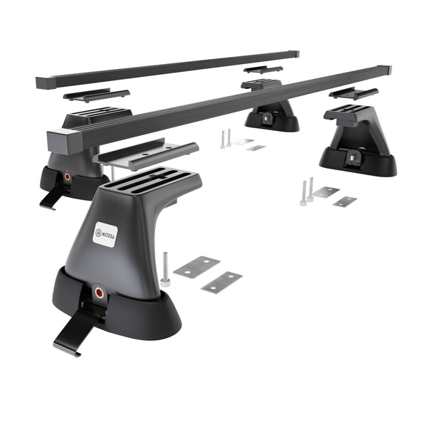 Barres de toit en acier adapté pour Citroen Berlingo mk I Van (2003-2010) - Porte-Bagages de Voiture noir - points de montage - (suivant le modèle de voiture ils peuvent se situer à différents endroits)