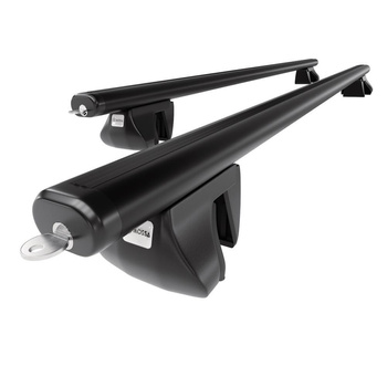 Barres de toit en aluminium adapté pour Chrysler 300C Touring (2004-2010) - Porte-Bagages de Voiture noir - rails