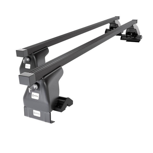 Barres de toit en acier adapté pour Toyota Corolla Verso mk II Monospace (2004-2007) - Porte-Bagages de Voiture noir - toit normal