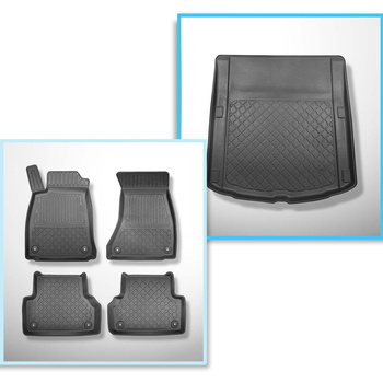 Kit tapis de coffre et tapis de voiture TPE pour: Audi A5 B9 Sportback (10.2016-