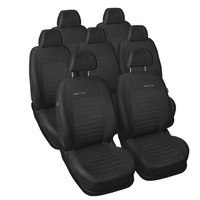 Housses de siège sur mesure adaptées pour Seat Alhambra II Van (2010-2020) avec sièges enfants aux sièges arrière - housse siege voiture - couverture siege - E4