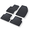 Tapis de sol en caoutchouc adapté pour Ford Focus II (2003-2011) - tapis de voiture - noir