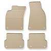 Tapis de sol en caoutchouc adapté pour Audi A6 C6 (2004-2011) - tapis de voiture - beige