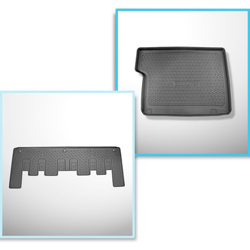 Kit tapis de coffre et tapis de voiture TPE pour: Ford Tourneo Custom Van (02.20