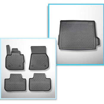 Kit tapis de coffre et tapis de voiture TPE PREMIUM pour: BMW X3 G01 SAV (11.2017-....) - aussi pour les modèles avec des rails de fixation; non pour version Plug-in hybride