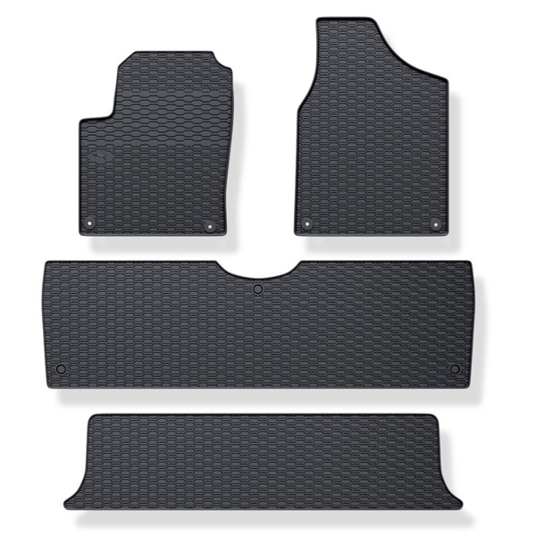 Tapis de sol en caoutchouc adapté pour Volkswagen Sharan I (1995-2010) - tapis de voiture - noir
