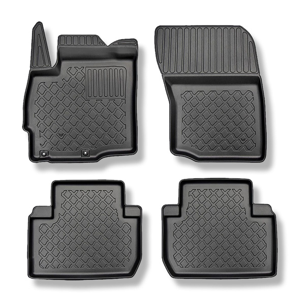 Tapis de sol en TPE adapté pour Mitsubishi Outlander III SUV (09.2012-10.2021) - non pour version hybride; sans la troisième rangée de sièges - tapis de voiture - noir