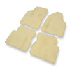 Tapis de Sol Velours adapté pour Kia Shuma II Hayon, Berline (2001-2005) - Premium tapis de voiture - beige