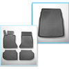 Kit tapis de coffre et tapis de voiture TPE PREMIUM pour: BMW 5 F10 Berline (03.2010-2013) - sans X-drive; distance entre les rails du siège avant (partie arrière) 415 mm