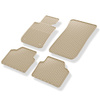 Tapis de sol en caoutchouc adapté pour BMW 3 E90, E91 Berline, Touring (2004-2013) - tapis de voiture - beige - 4 pcs.