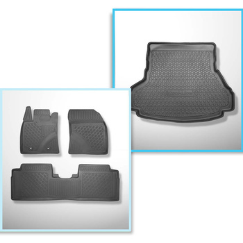 Kit tapis de coffre et tapis de voiture TPE PREMIUM pour: Toyota Avensis III Berline (01.2009-08.2018)